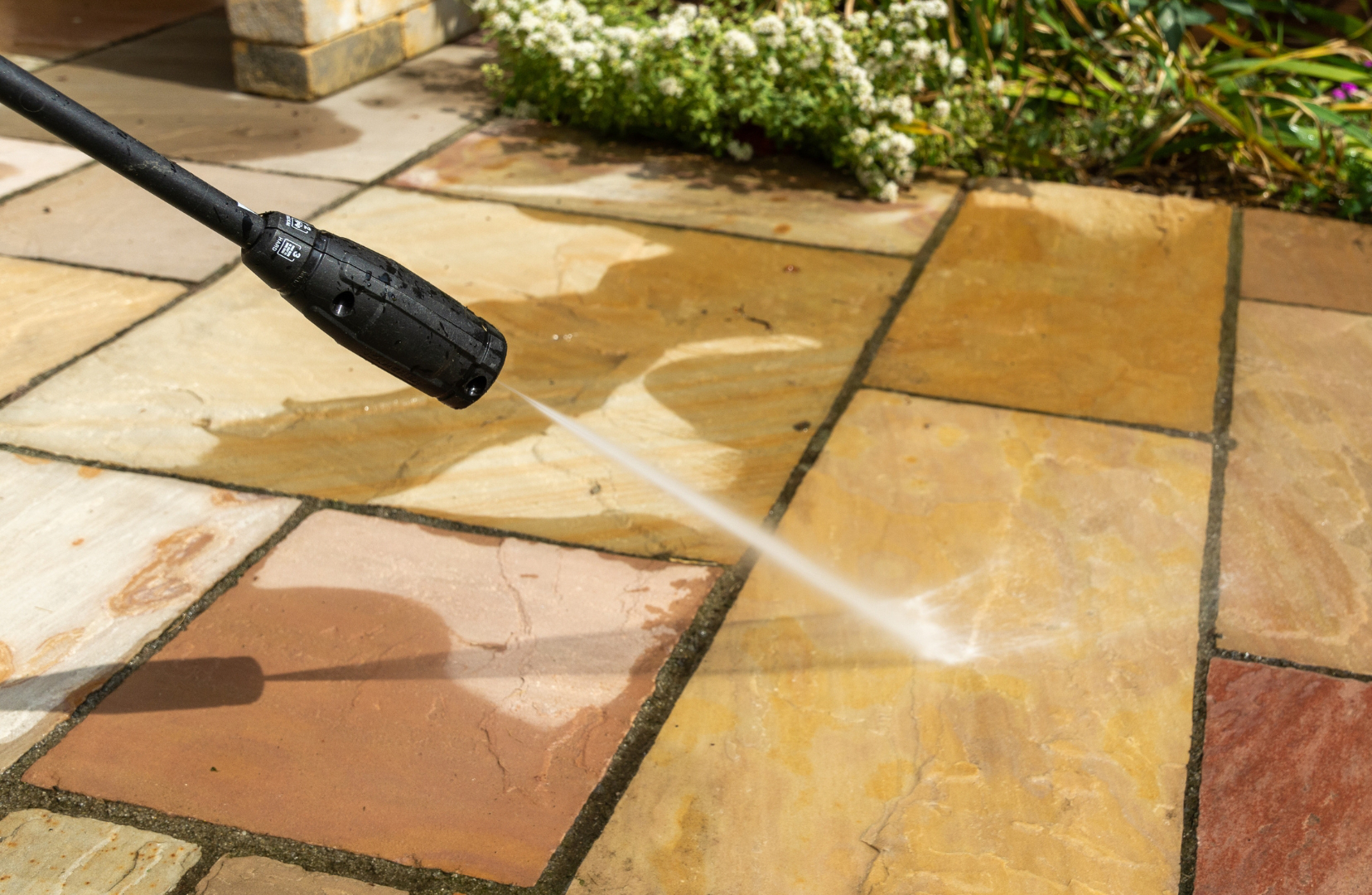 naturstein reinigung mit hochdruckreiniger